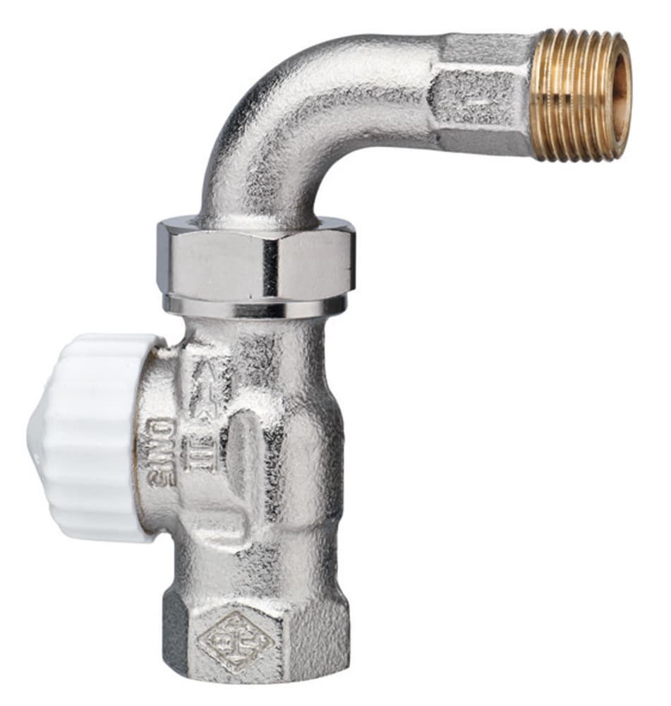 Heimeier V-Exact II robinet thermostatique droit avec coude 1/2"F