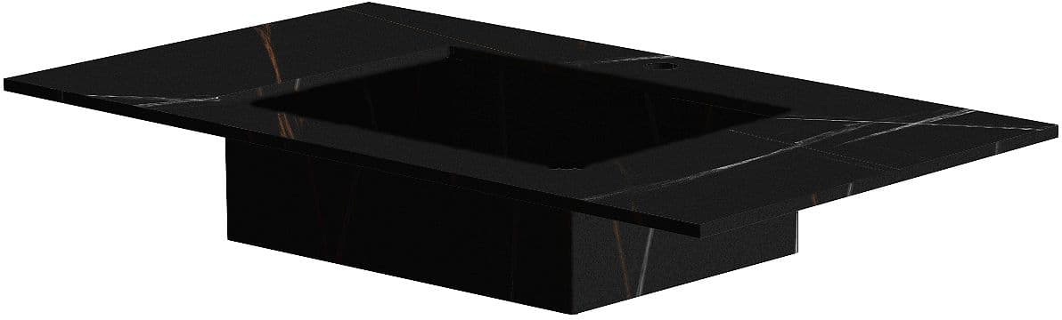 TABLET MARBRE CERAMIQUE PURO LAVABO S B90 H1,2 1TROU ROBINET BAMBOO BLACK