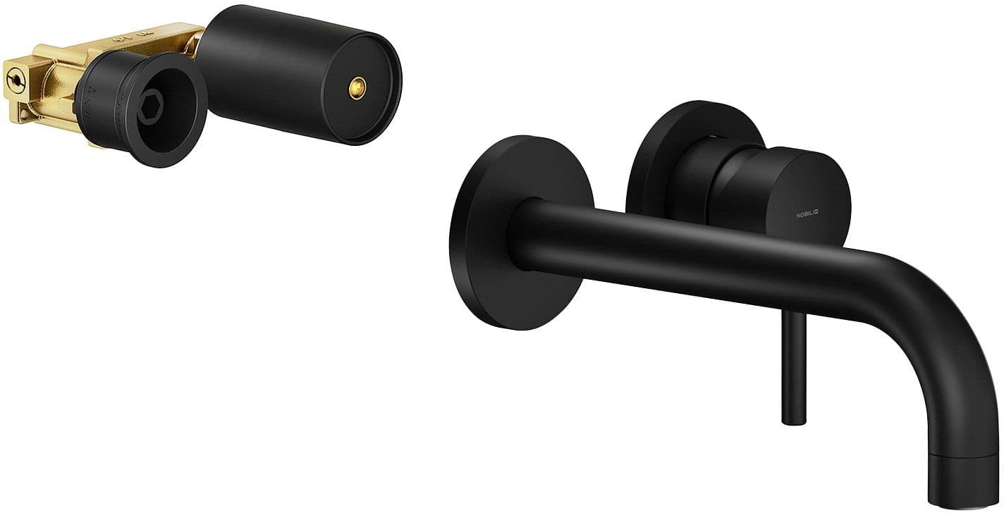 MITIGEUR LAVABO MURAL LIVE NOBILI 200MM NOIR SATINE