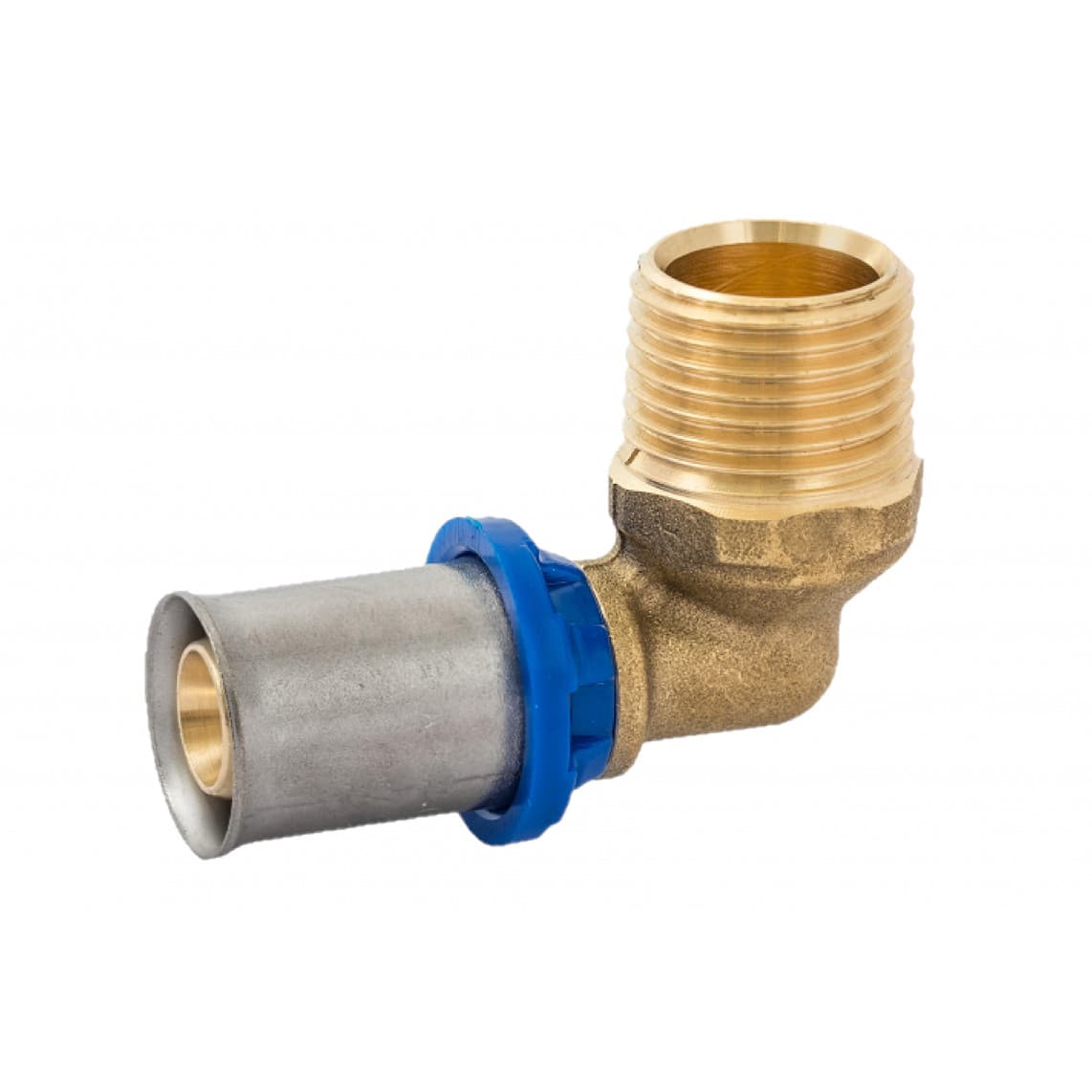 988715255 LT coude 90°, vierge, 20 mm x 1/2" M, raccord à sertir pour tube multicouche