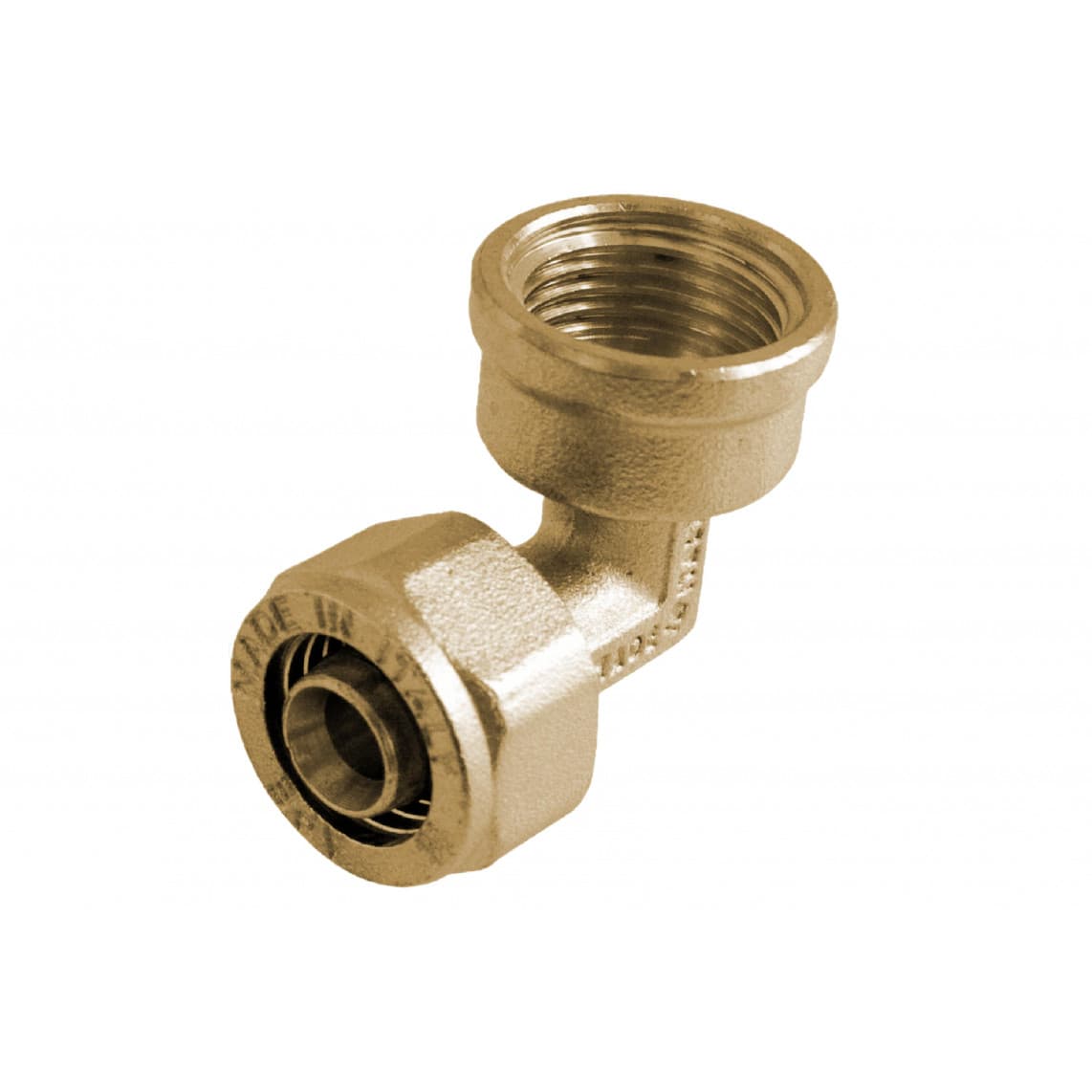 988908555 LT coude 90°, vierge, 26 mm x 3/4" F, raccord à serrer pour tube multicouche