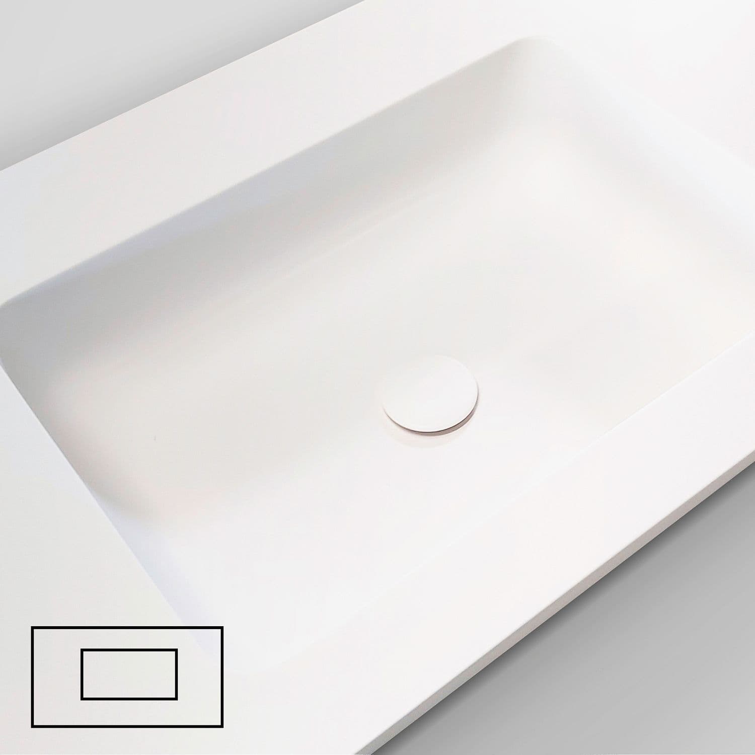 TABLET TAILOR TOP 1 LAVABO DROITE 100CM SOLID XONYX BLANC