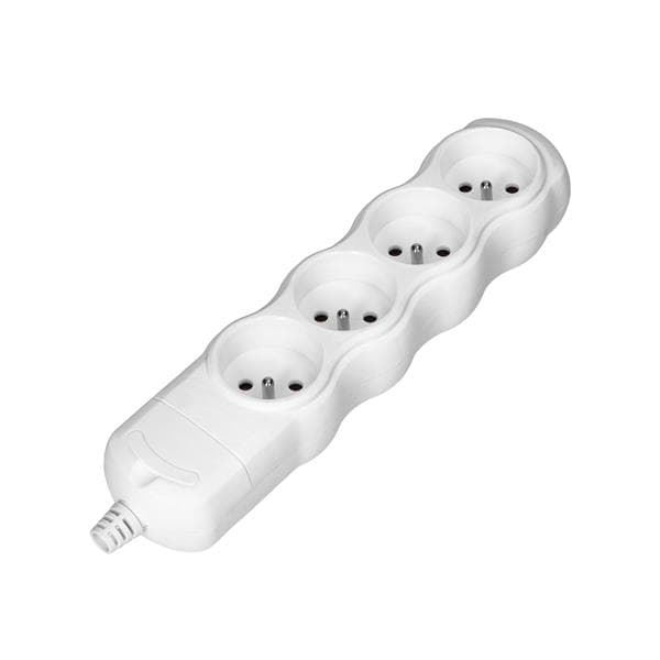 Répartiteur multiprise 4 x 2 pôles + T, Blanc