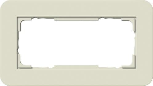 Cadre de finition Gira E3 Soft-Touch sable avec cadre de support Blanc brillant Soft-Touch