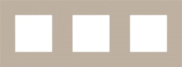 Plaque triple horizontale entraxe 71mm Champagne