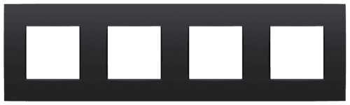 Plaque de recouvrement quadruple, entraxe de 71 mm, couleur Niko Intense matt black coated