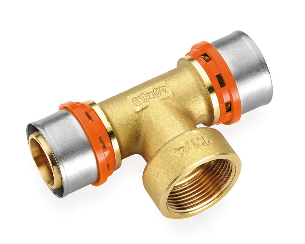 SYSTEMPEX Té tube alu raccord à sertir 50-6/4F-50