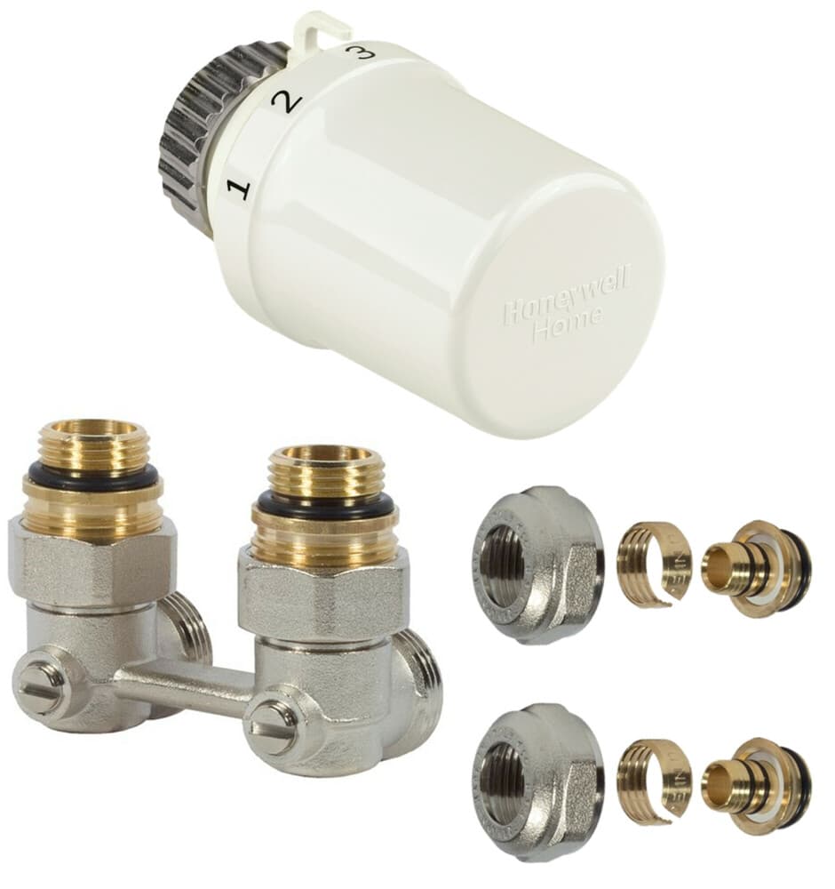 Honeywell Home set bloc H raccordement mural pour Henrad 1/2" F + 3/4"