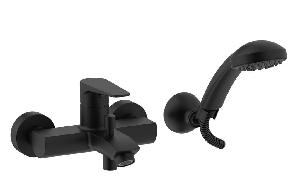 GO VM Valencia mitigeur bain/douche set avec douchette et flexible noir