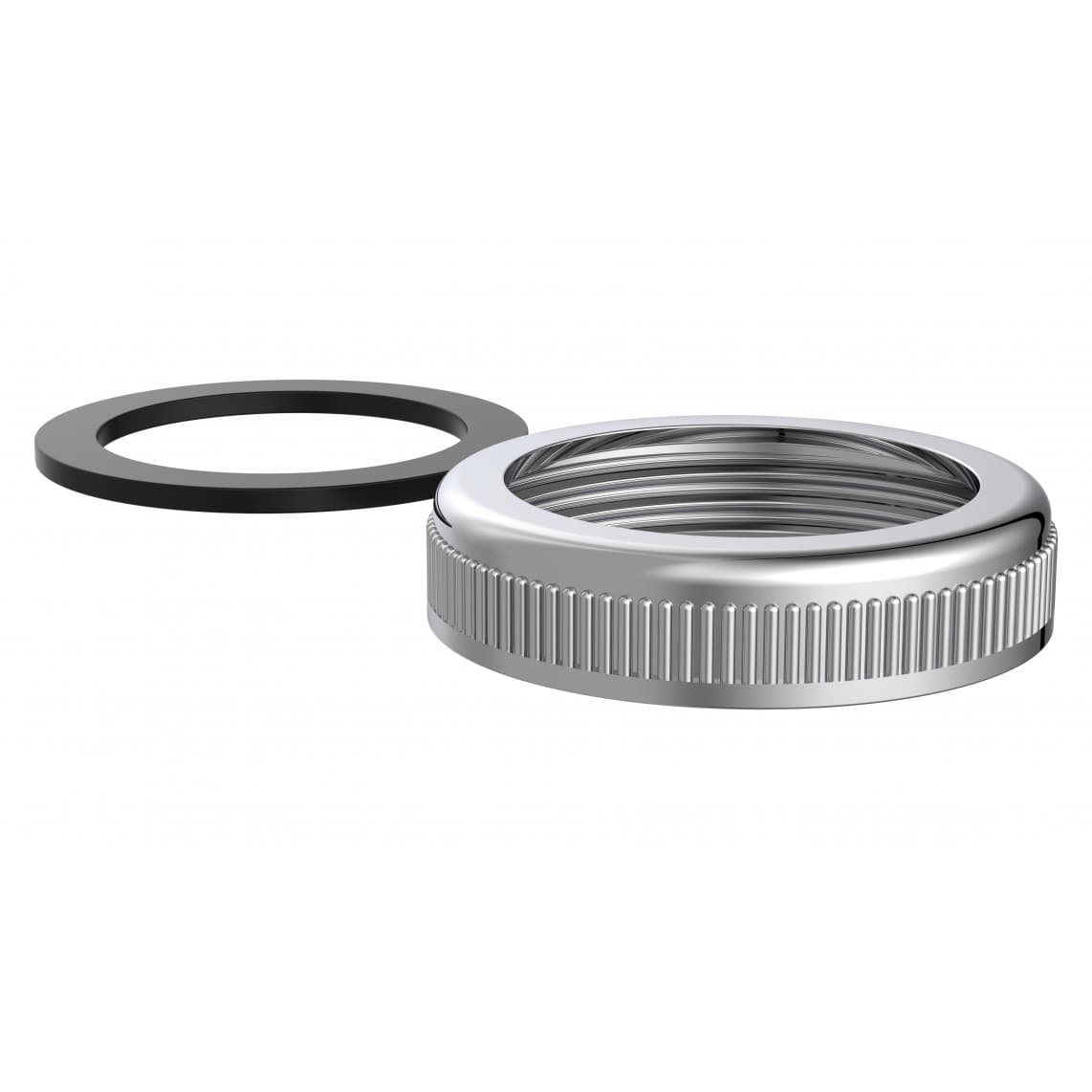 988012148 écrou moleté, chromé, 1 1/4", avec joint