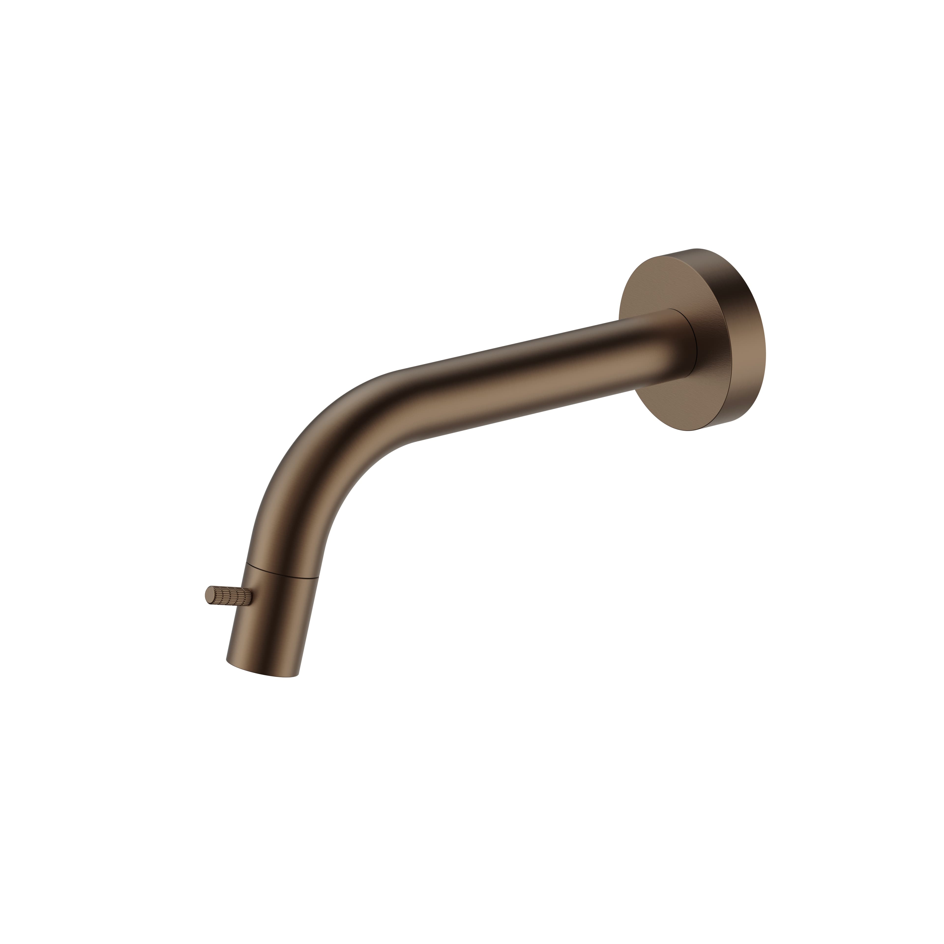 STRIA ROBINET EAU FROIDE – MONTAGE MURAL – RACCOURCISSABLE – BOUTON AVEC STRUCTURE STRIÉE RAFFINÉE – SANS BONDE – BRUN BRONZÉ (PVD)