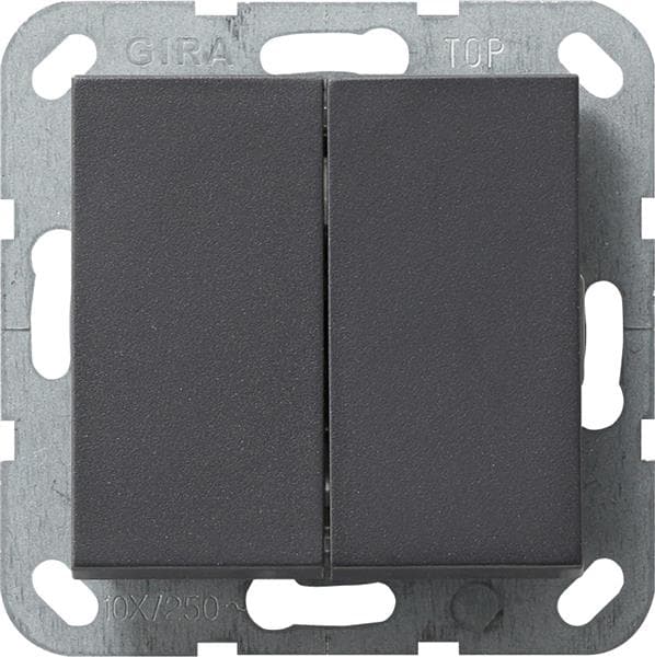 Interrupteur - poussoir va et vient double System 55 Anthracite