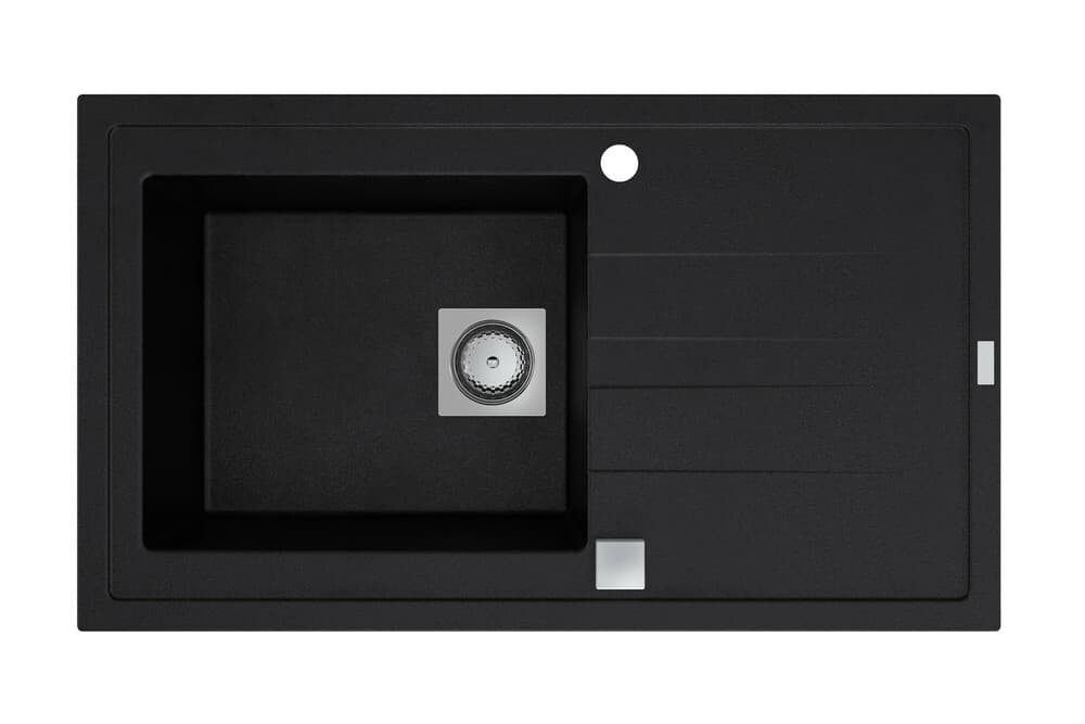 GO by Van Marcke Molto évier encastrer 1 bac égouttoir 860x500mm réversible noir