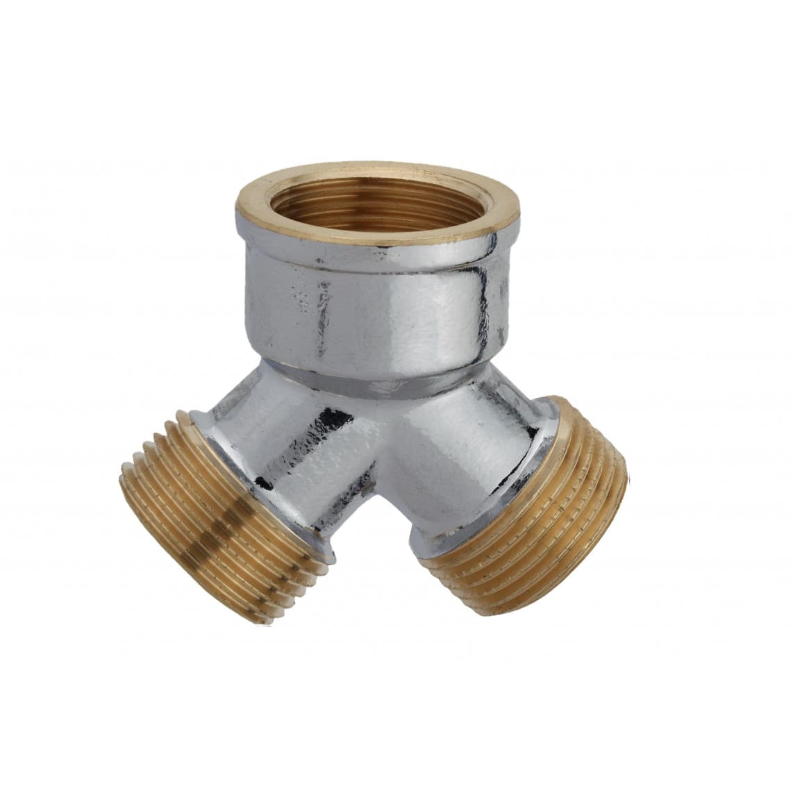 986186248 LT distributeur 2 voies, chromé, 3/4" F x 3/4" M