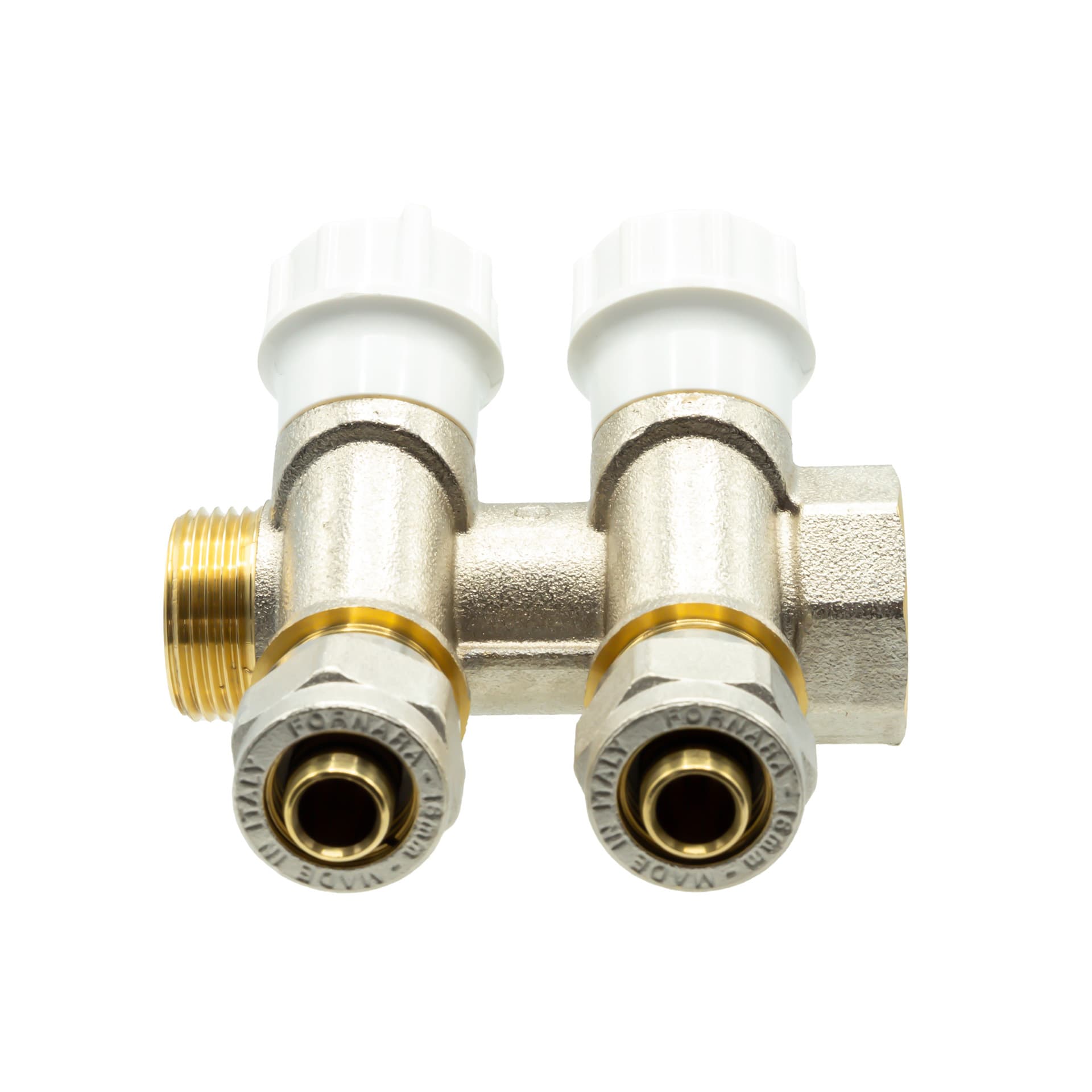 KIT ROBINET COLLECTEUR 1MXF - 2 SORTIES 1/2M + RACCORDS