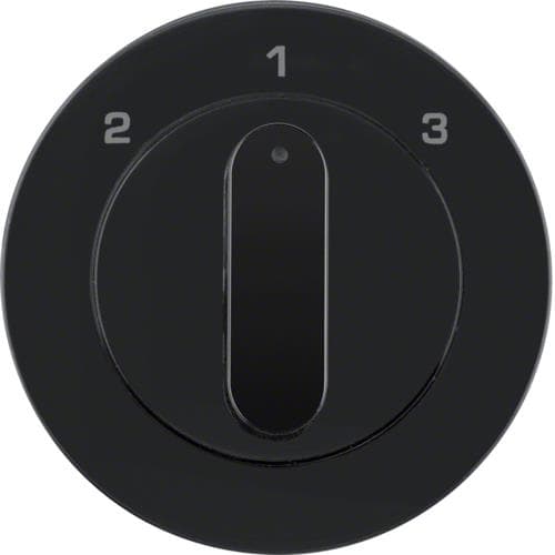 Enjoliveur avec bouton rotatif pour interrupteur 3 paliers sans position 0 R.1 / R.3 Noir, brillan
