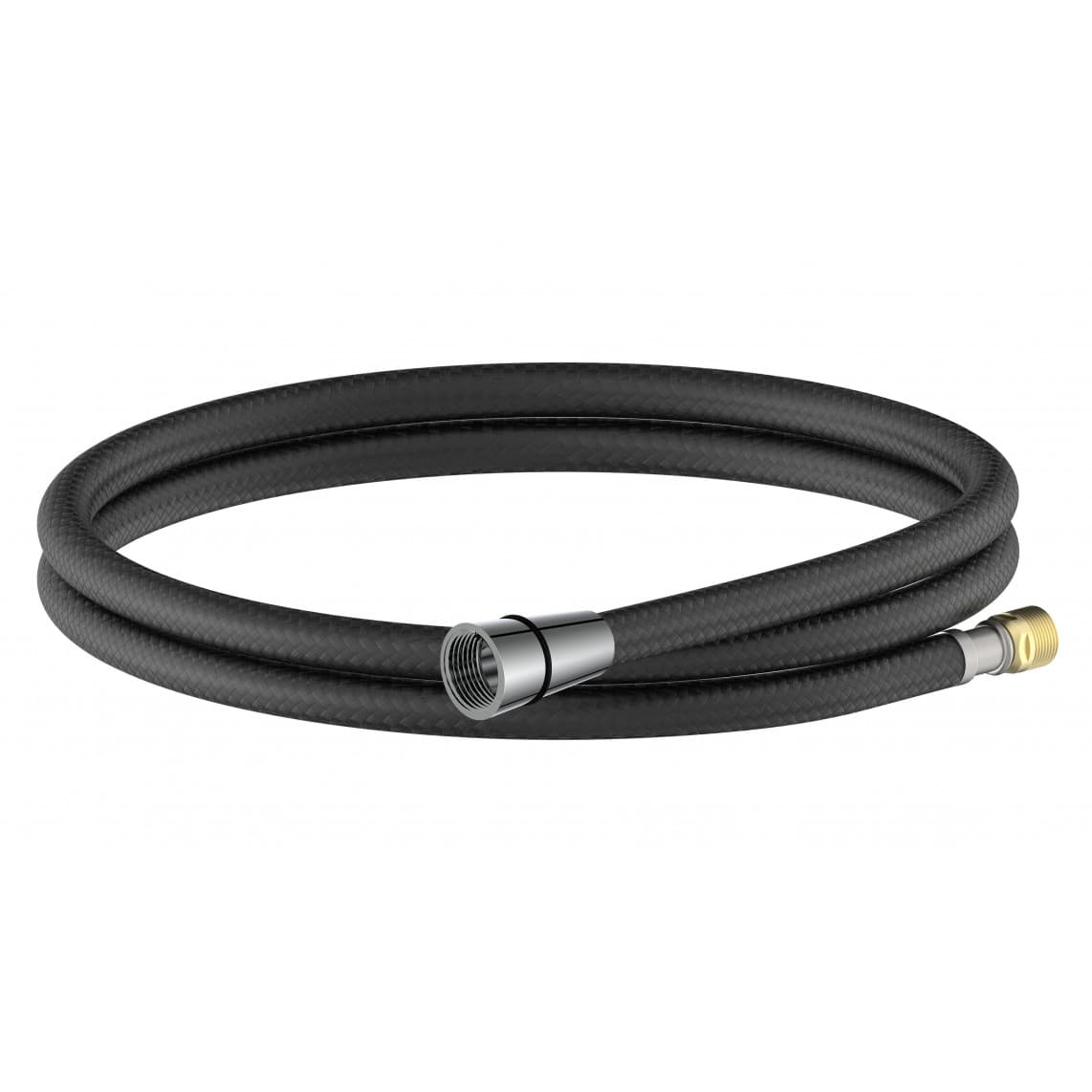 01758 Flexible de douche vaisselle, noir/chrome, avec écrou conique long, 150 cm