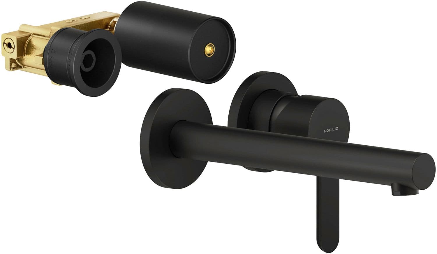 MITIGEUR LAVABO MURAL ABC NOBILI 200MM NOIR MAT