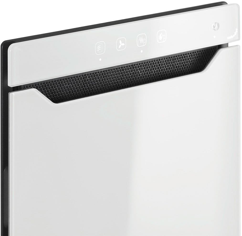 SECHE SERVIETTES AVEC SURFACE DE VERRE INFRAROUGE BLANC TOURNANT A DROITE ZENIA ZEHNDER 1000W+225W
