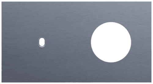 Plaque de recouvrement double, horizontale 71 mm d'entraxe, pour une fonction de commutation simple et une fonction de prise de courant, Niko Toggle alu blue grey brushed