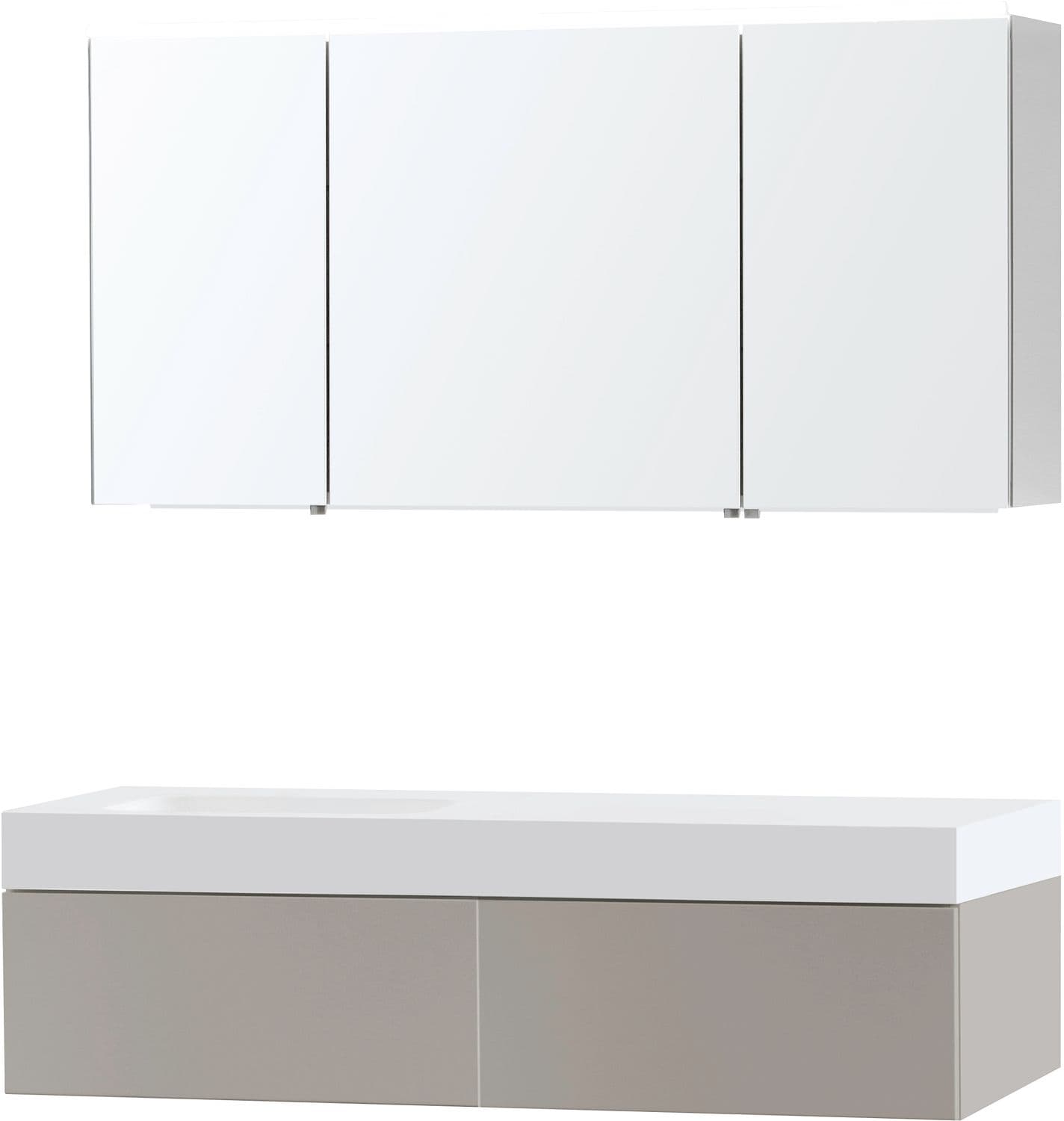 MEUBLE PURO SOLO GRIS ASYMETRIQUE 140 GAUCHE 1 TIROIR SOLID PURO ARMOIRE TOILETTE