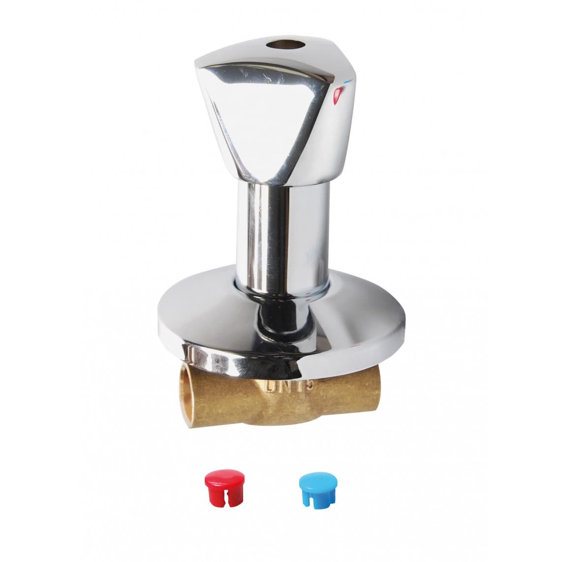 986513148 vanne encastrée, chromé, 18 mm, avec rosace