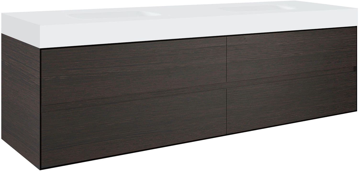 SOUS MEUBLE 4 TIROIRS POUR TABLET PURO 2 LAVABO TENSO 180CM WENGE