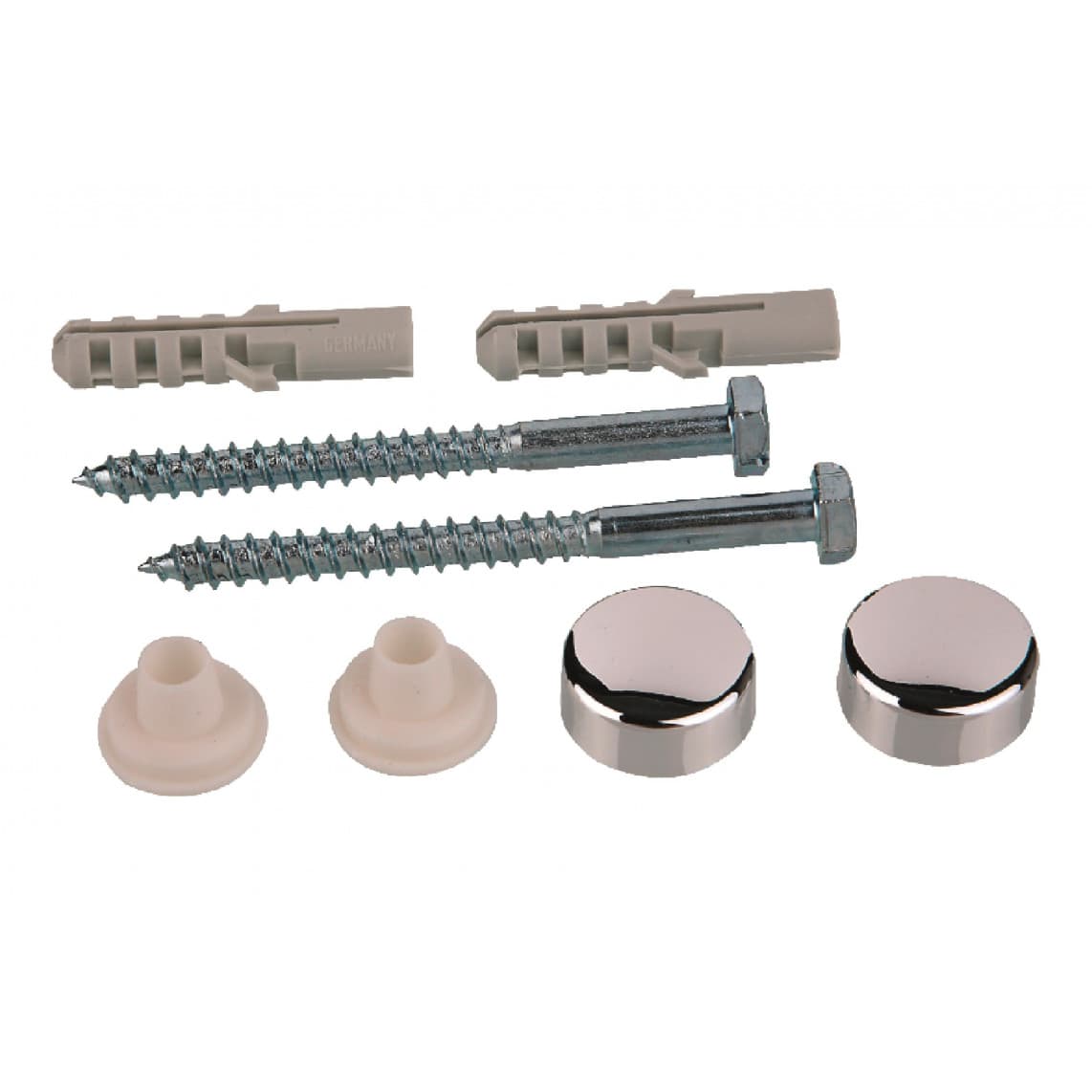 98846110 Kit de fixation pour WC au sol/tablette hexagonale, chromé, M6 x 70 mm