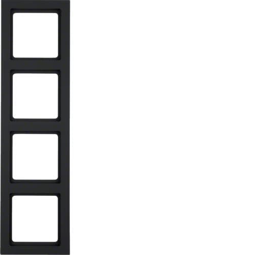 Plaque de recouvrement 4 postes Berker Q.3 Anthracite, Velours