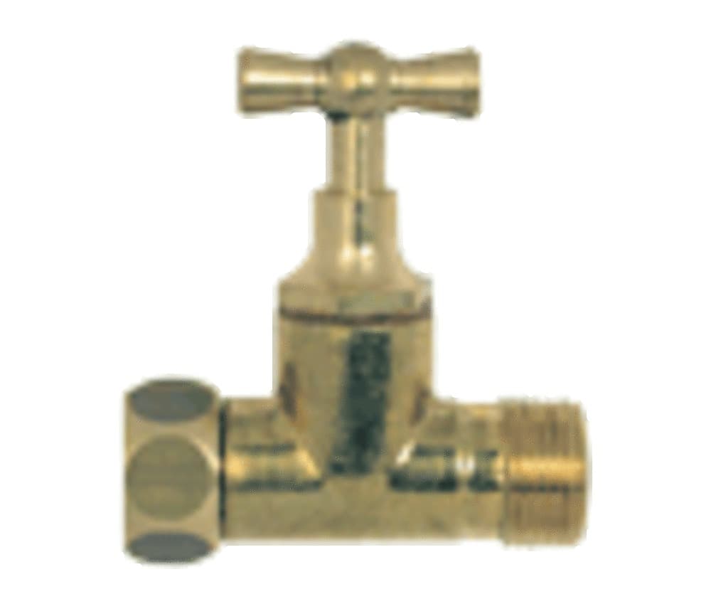 robinet droit pour réservoir de chasse avec presse-étoupe laiton 3/8"
