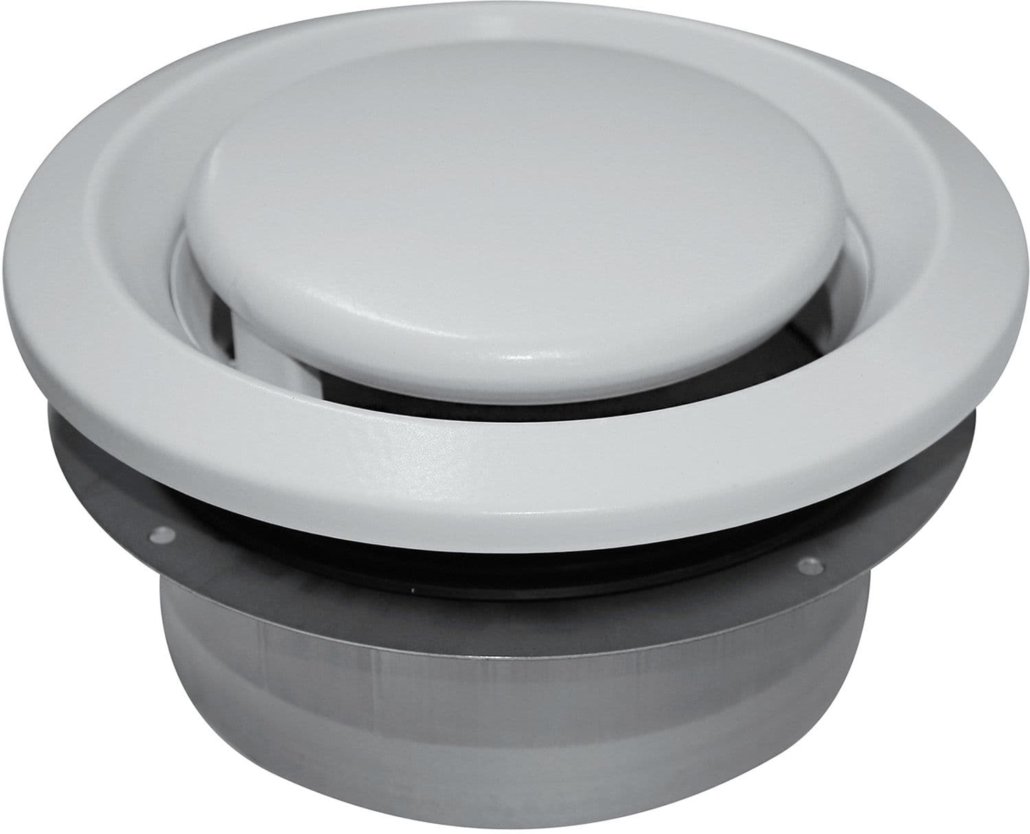 BOUCHE D'EXTRACTION REGLABLE BEM S&P VENTILATION TYPE D 120M³/H 125MM METAL BLANCHE