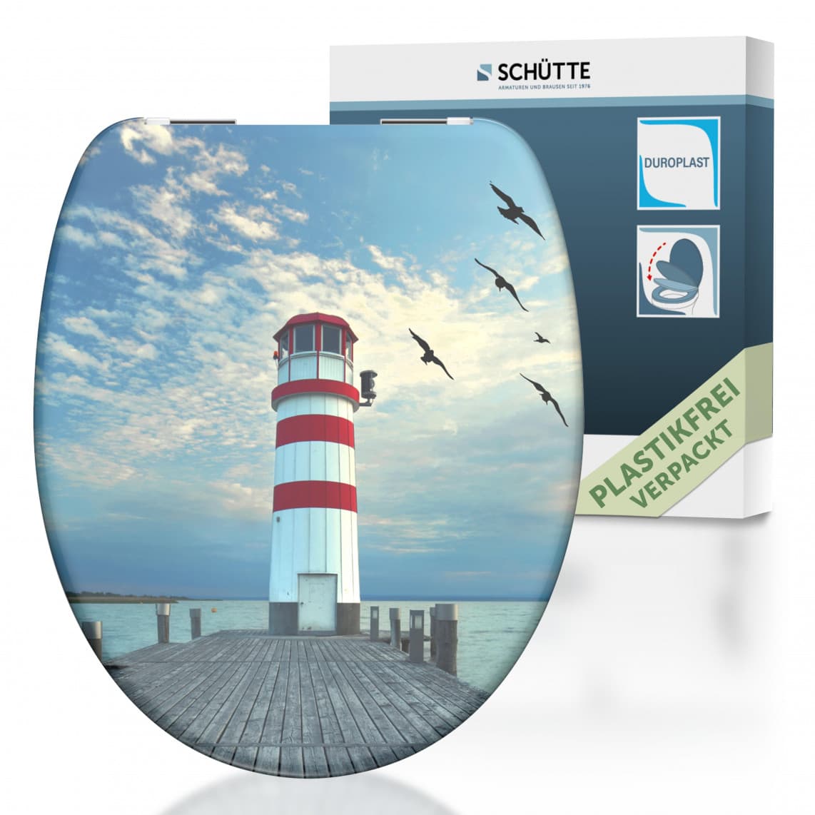 82149 abattant WC en Duroplast LIGHTHOUSE, avec frein de chute