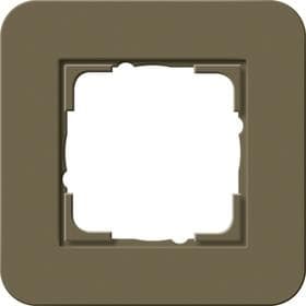 Cadre de finition Gira E3 Soft-Touch umbra avec cadre de support Blanc brillant Soft-Touch