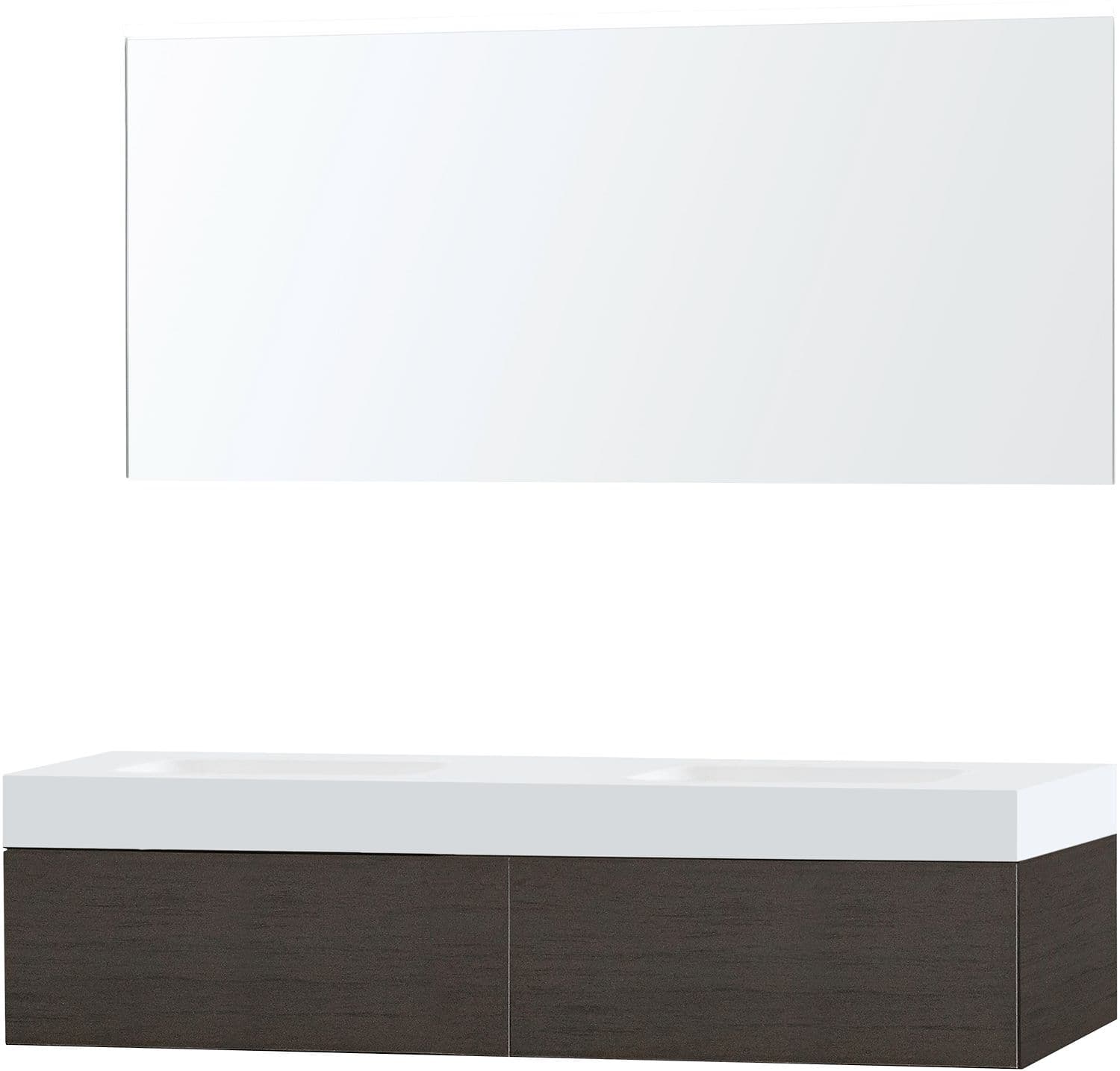 MEUBLE PURO DUO WENGE 160 1 TIROIR SOLID PURO MIROIR