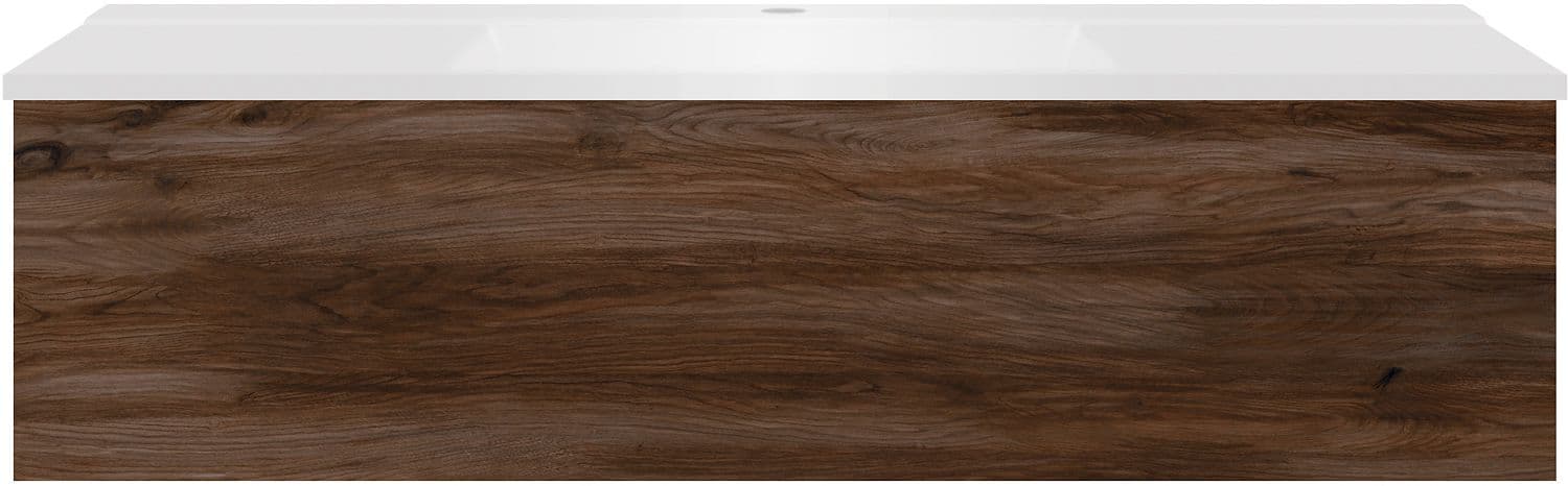 SOUS MEUBLE COFFEE 1 TIROIR 120 NOYER DECOR VELOURS+LAVABO BLANC MAT