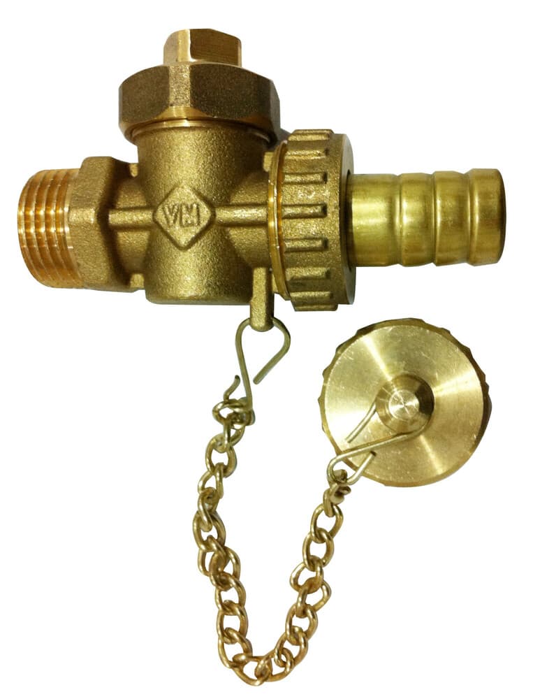 Robinet de remplissage et de vidange avec bouchon et chaînette 3/8"