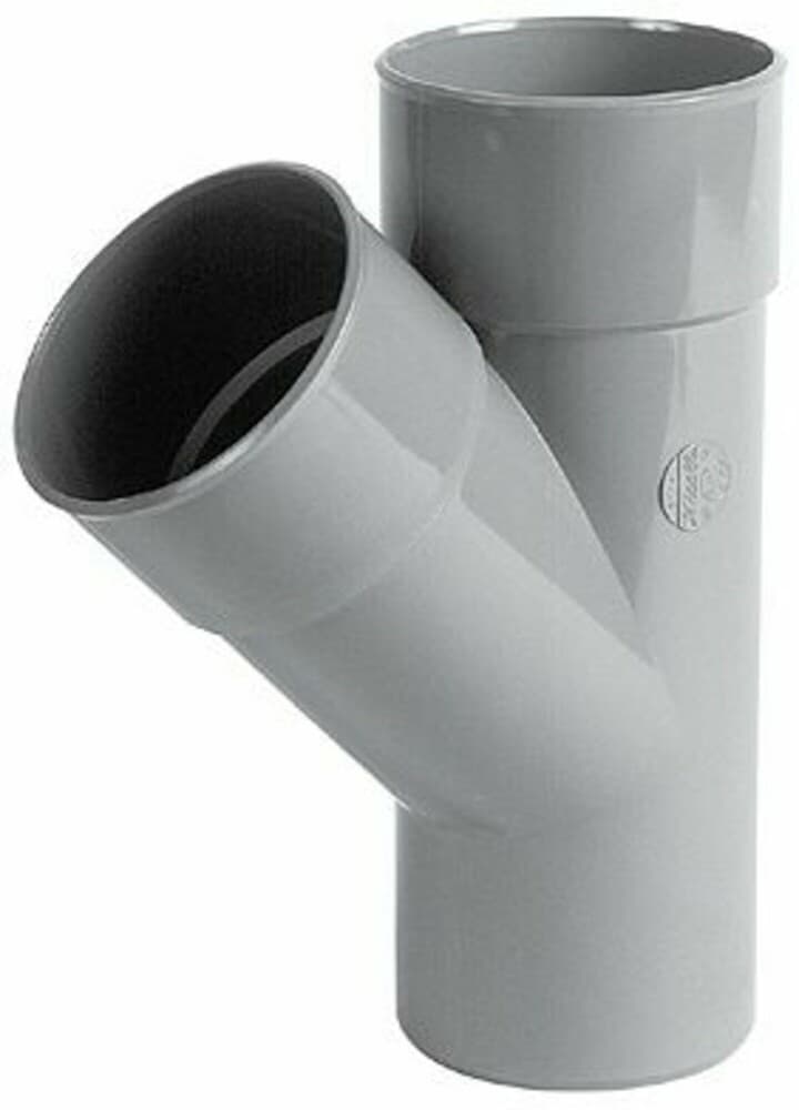 Nicoll raccord à coller PVC embranchement simple Té 45° MF D 100 gris