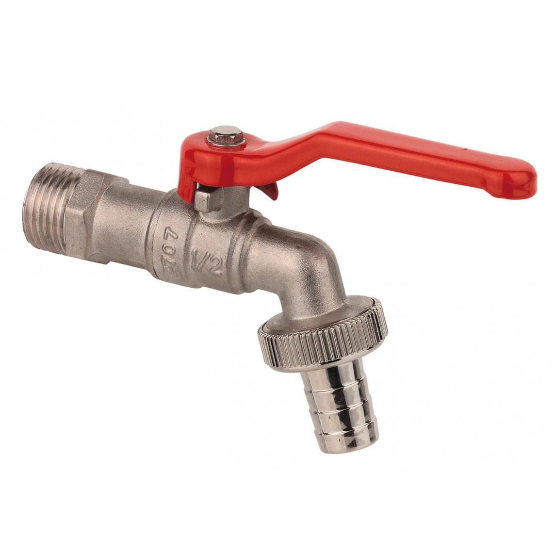986188055 LT robinet à boisseau sphérique, nickelé, 1/2" M x 3/4" M x 1/2"T