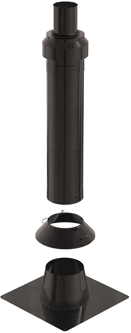 KIT TOIT PLAT CLV INOX NOIR 125/200 UBBINK