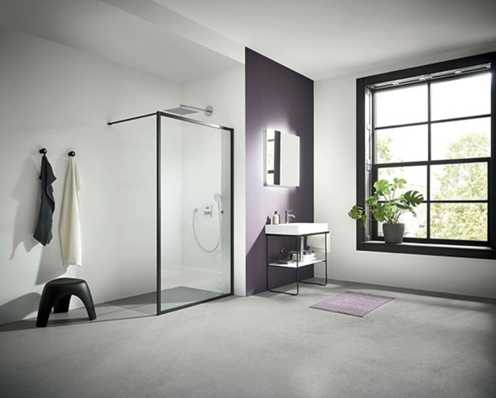 Kermi DARK EDITION XD Walk In paroi avec fixation mural 1400x2000 mm