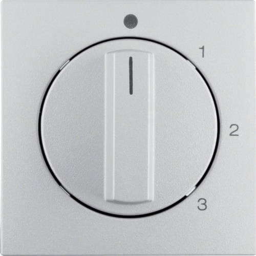 Enjoliveur avec bouton rotatif pour interrupteur 3 paliers avec position 0 S.1 / B.3 / B.7 Alu, ma