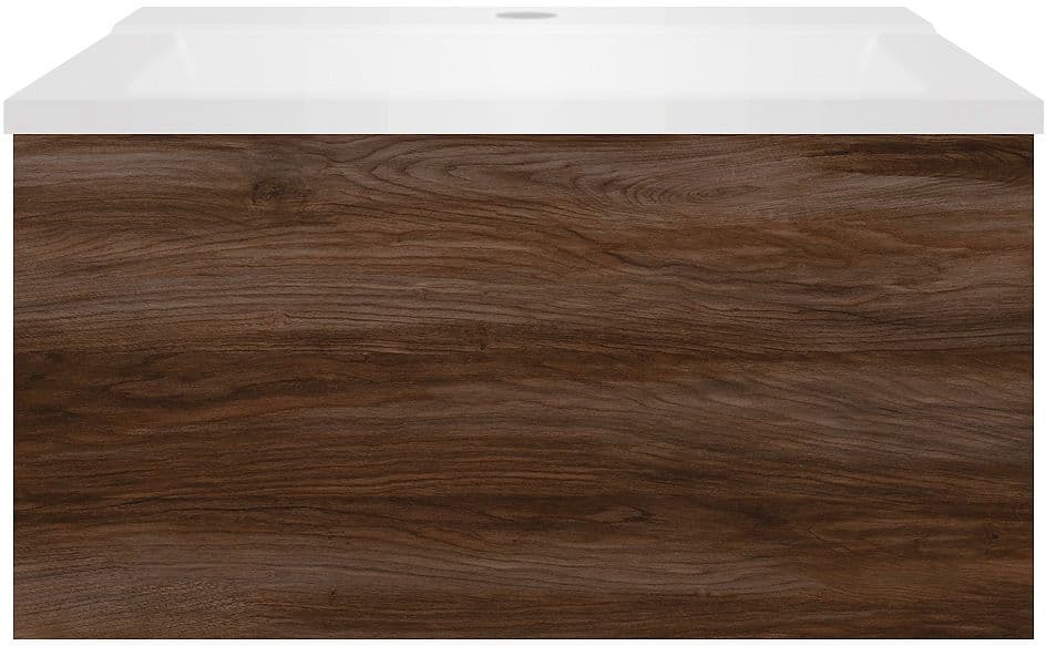 SOUS MEUBLE COFFEE 1 TIROIR 60 NOYER DECOR VELOURS+LAVABO BLANC MAT