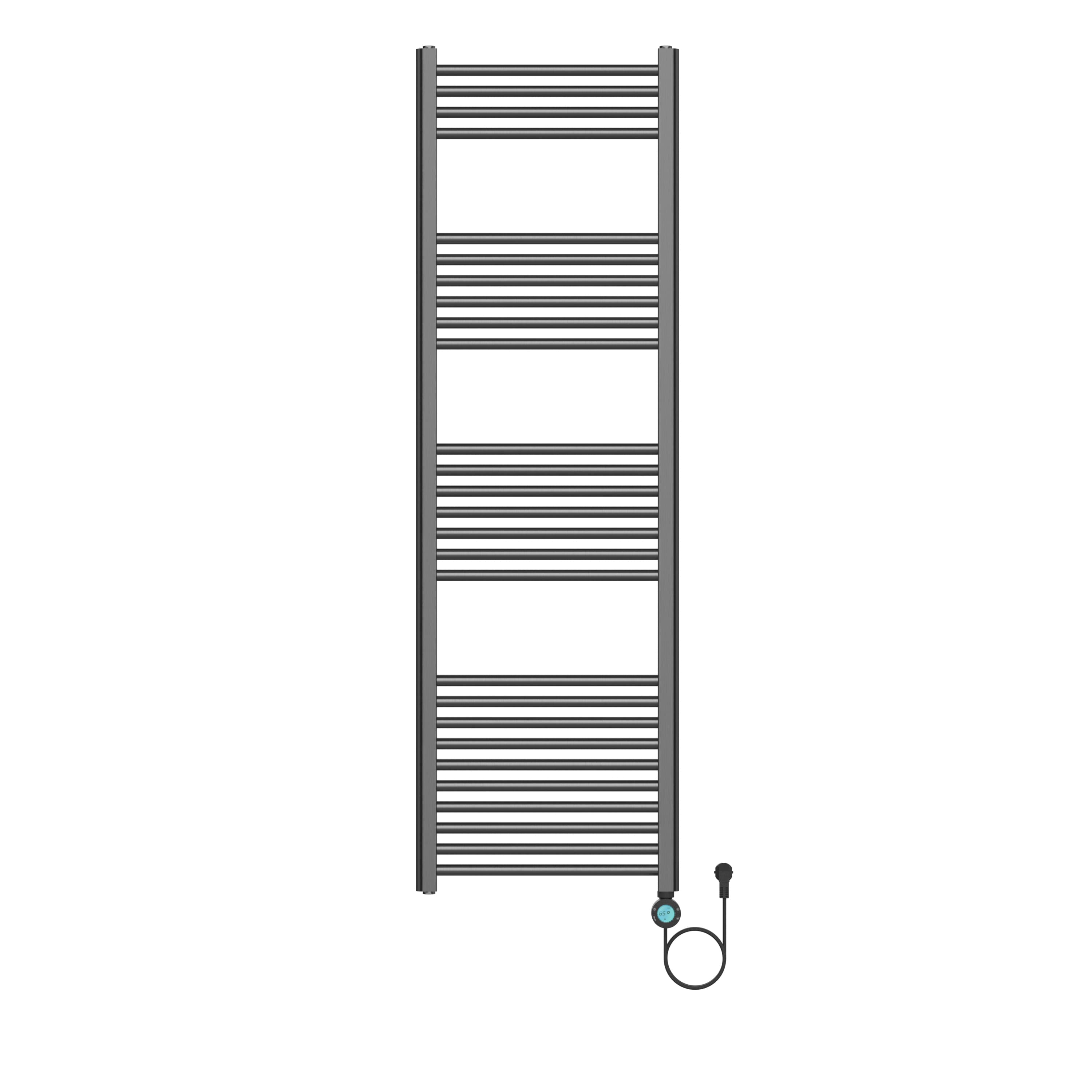 BELRAD SÈCHE-SERVIETTES ÉLECTRIQUE – AVEC THERMOSTAT NUMÉRIQUE PROGRAMMABLE – SMART WIFI - RACCORD À DROITE – 900W – 1600X500 MM – GUNMETAL