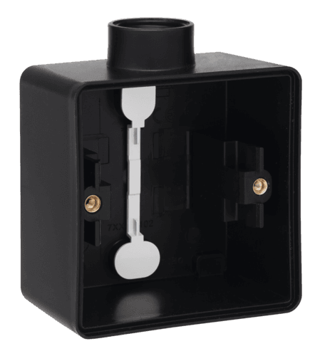 Boîte en saillie simple étanche aux projections d'eau avec une entrée M20 pour une fonction, couleur noir