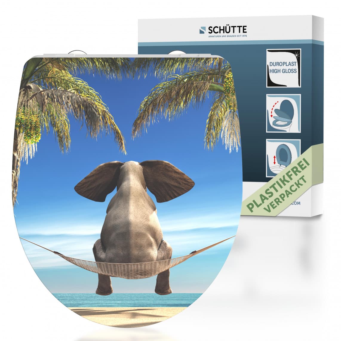 82580 abattant WC en Duroplast HG HAPPY ELEPHANT, avec frein de chute et déclipsable
