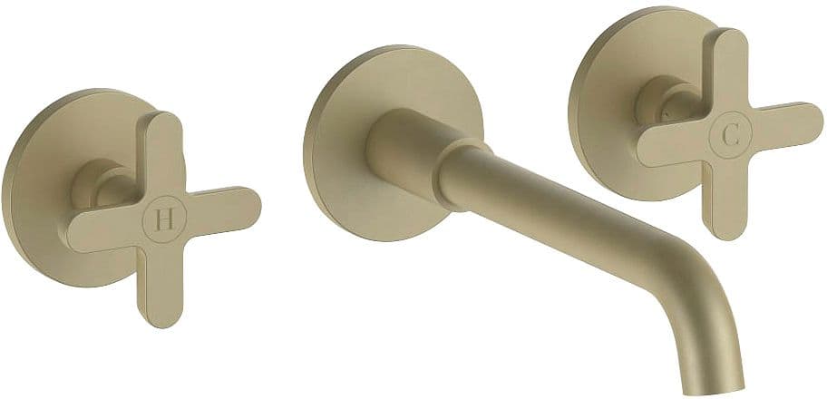 SET DE FINITION MITIGEUR LAVABO 3 TROUS ICONA CLASSIC FANTINI 200MM MAT BRITISH GOLD PVD