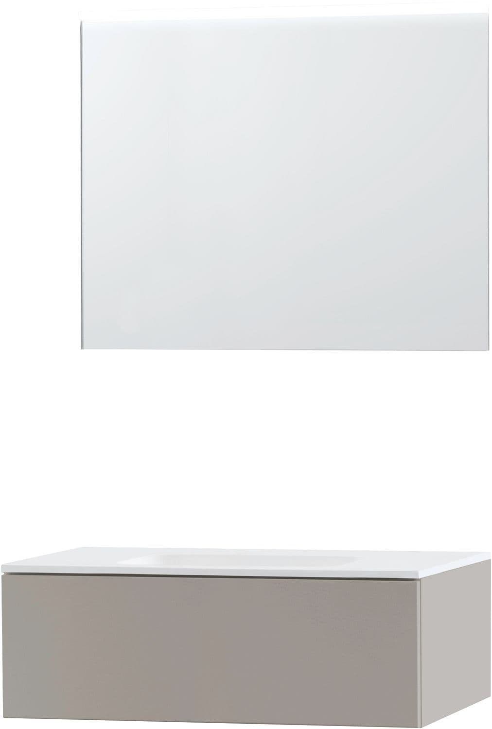 MEUBLE PURO SOLO GRIS 90 1 TIROIR SOLID MOLTO MIROIR