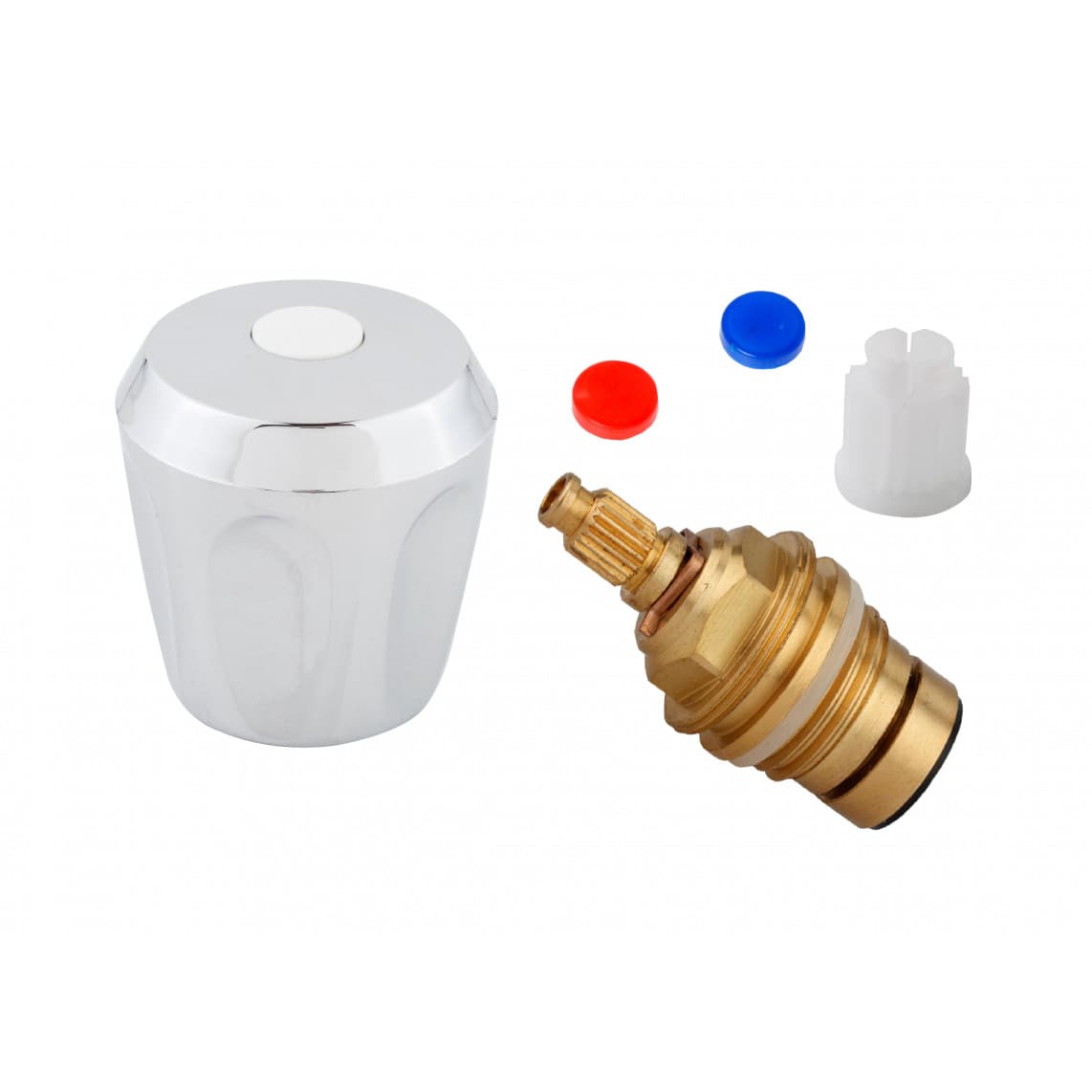 986141448 poignée de capot, chromé, 3/8", avec tête, Marquage bleu/rouge/blanc