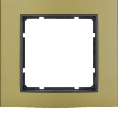 Plaque de recouvrement 1 poste Berker B.3 Alu, Or / Anthracite