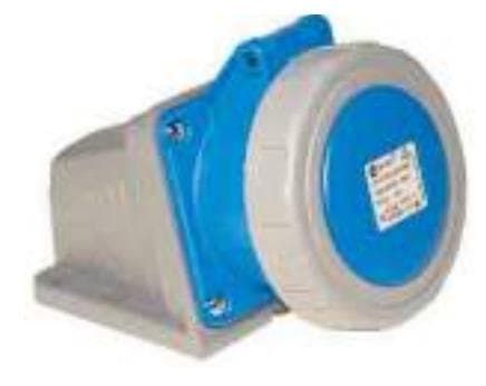 Prise CEE femelle murale 4 x 32A 200 - 250Vac 9h Bleu IP67 avec raccords à visser